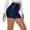 Navy, variant on AKEGAMN Casual Shiny High Waist Faux Leather Shorts, Blue S-5XL