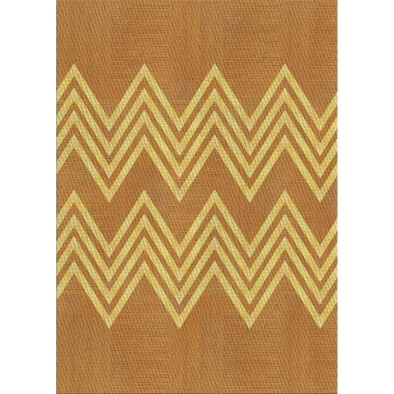 Ahgly Company Machine Washable Indoor Rectangle Transitional Beer Orange Area Rugs, 5' x 7'