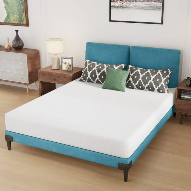 FDW Queen 8 Inch Medium-Firm Base Foam Mattress, CertiPUR-US Certified, Pressure Relief, Breathable, White