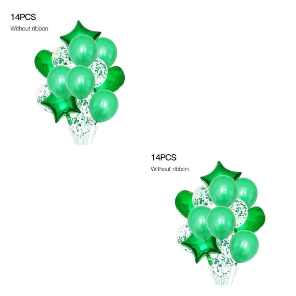 Bearachild 14 unidades/juego de globos de fiesta, vacaciones, bodas, cumpleaños, globos decorativos de papel de aluminio verde 2piezas Bearachild CBP140044