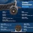 thumbnail image 5 of Unique Bargains 7 Pin to 6 Pin Trailer Hitch Harness Plug 6ft Trailer Wiring Harness Connector 7 Way Adapter Converter for RV Truck Vehicle Connection, 5 of 7