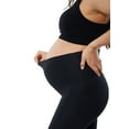 thumbnail image 4 of Ingrid & Isabel Basics Maternity 7/8 Active Leggings with Fold Over Panel, Black/Black, 2 Pack, 4 of 6