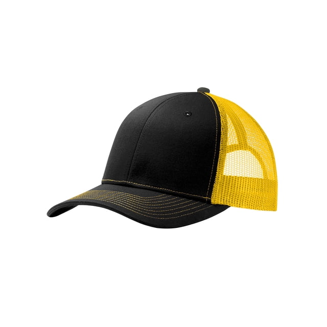Top Headwear Structured Snapback Trucker Cap - Black/Gold