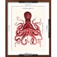 thumbnail image 5 of Art.com Red Octopus 3 Art Print by Fab Funky, Brown Frame Wall Art, 17" x 21", 5 of 5