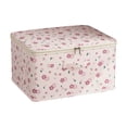 thumbnail image 2 of Large Capacity Oxford Cloth Storage Box,Foldable Soft Cover With Handheld Portable Clothes Organizer Bin for Sweaters,Toys,Blankets,Rustic Floral Print,Space Saving for Bedroom Closet Shelf,4 Sizes, 2 of 9