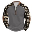 thumbnail image 2 of Blusas y camisas de manga larga con cuello redondo para hombre Sudadera con puños en los hombros estampada para hombre Blusa de poliéster de manga larga con cuello redondo para hombre, 2 of 3