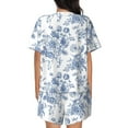 thumbnail image 3 of Naloa Rose Flowers Women's Short-Sleeved Pajama Set, Loungewear, Summer pajamas, Breathable Cozy - 4X-Large, 3 of 9