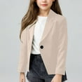 thumbnail image 4 of Cethrio Girls Blazer Jackets, Long Sleeve Lapel School Uniform Buttons Fall Outerwear Beige Size 14, 4 of 4
