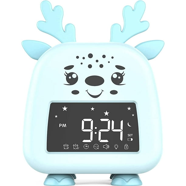 Reloj despertador para ninos pequenos reloj de entrenamiento para dormir con luz nocturna maquina de sonidos para dormir bonitos relojes despertadores para dormitorios de ninos pequenos regalo de cump...