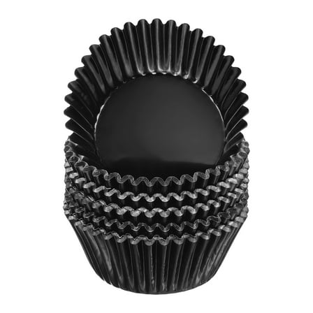 Uxcell 100 Count Black Foil Muffins Cupcake Liners Standard Size Baking Cups