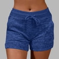 thumbnail image 2 of Pantalones cortos deportivos lisos y casuales para mujer: cordón, cintura elástica, poliéster/spandex, tallas S-XXL, corte holgado para yoga/senderismo/ropa de verano, 2 of 6