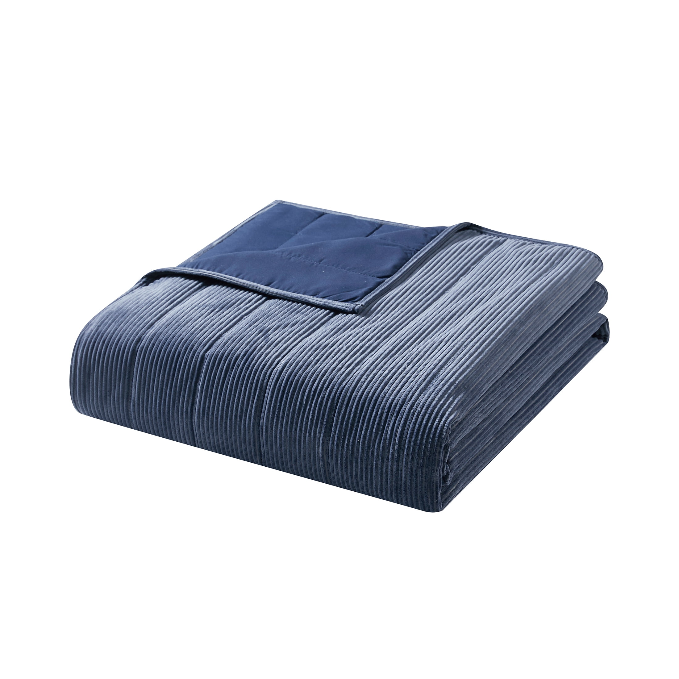 Mainstays King Quilt - Navy Blue Corduroy, Reversible Bedding