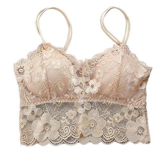 Non Ring Gathered Comfortable Bra Simple Natural Type Lace Anti Disappearance Wrapped Bra Bustier Underwear