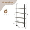 thumbnail image 3 of Costway 1 PCS 4-Tier Wall-mounted Ladder Shelf Display Bookshelf with Heavy-duty Metal Frame, 3 of 10