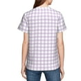 thumbnail image 7 of Wukai Purple Checkboard Youth Unisex Short Sleeve T-Shirt for Boys, Girls, Teens, and Kids-Medium, 7 of 7