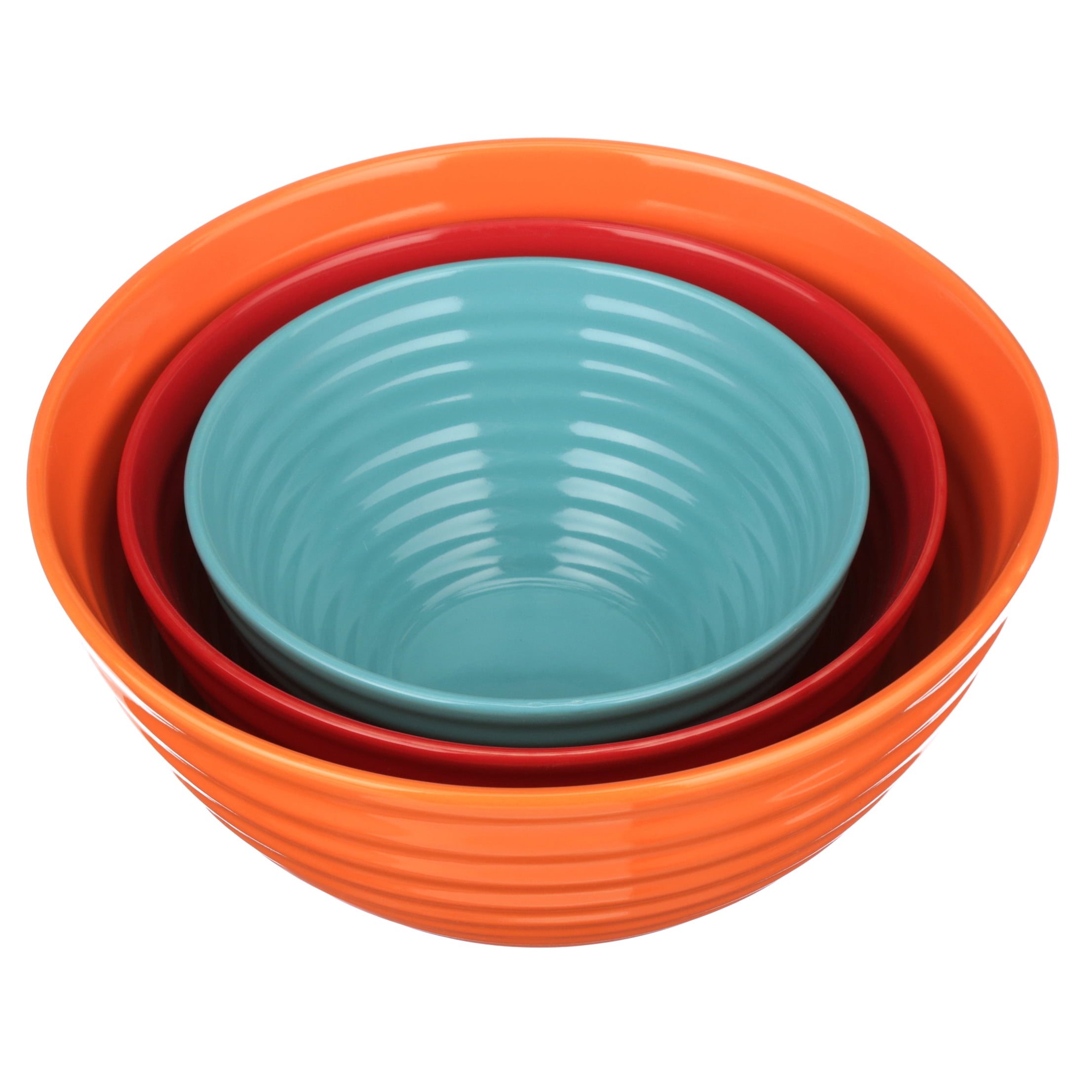  The Pioneer Woman Flea Market Wavy Nesting Bowl Set - 3 piece  set : Home & Kitchen