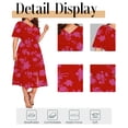 thumbnail image 5 of Cuteduck Women's summer casual plus-size Bohemian-style swing wrap dress with floral prints, V-neck and cinched waist, flowing and elegant mid-length dress 1X-5X, 5 of 9