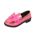 thumbnail image 2 of Miluxas Women's Bowknot Thick Sole Loafers, Work office Business Casual Spring & Fall Casual Patent Leather Dress Shoes Hot Pink 7.5(40), 2 of 9