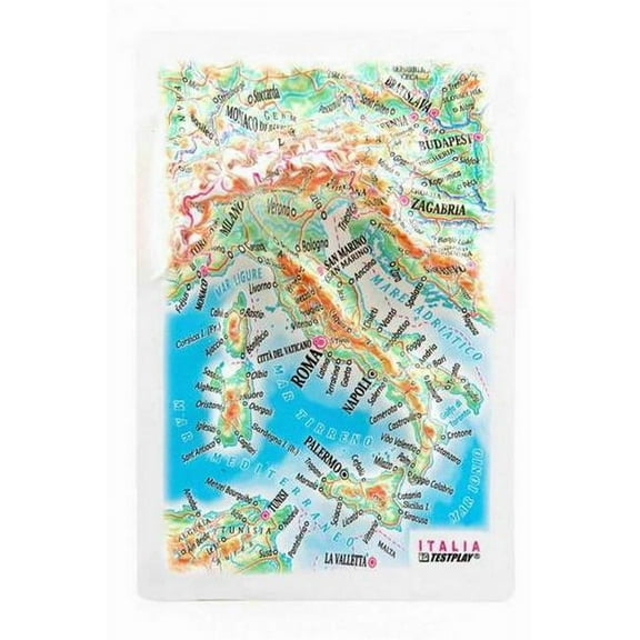 TestPlay Italy Raised Relief Map, Framed - Souvenir Size
