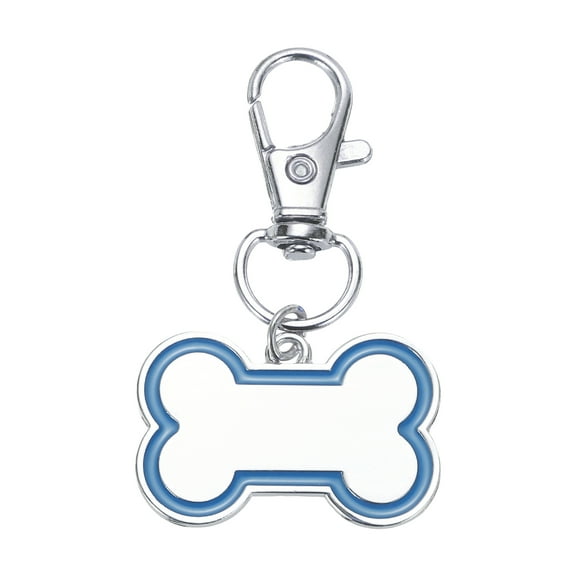 Uxcell Pet ID Tags Bone Shape, 30x20mm Metal Personalize Engraved Both Sides Blank Tags Stamping Pet Supplies (Blue)