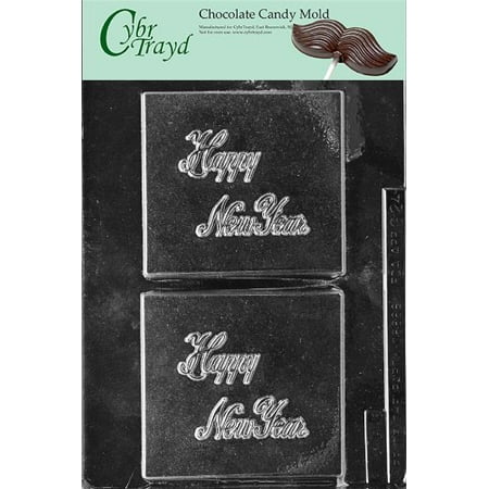 

Cybrtrayd Life of the Party G024 Happy New Year Greeting Card Chocolate Candy Mold in Sealed Protective Poly Bag Imprinted with Copyrighted Cybrtrayd Molding Instructions