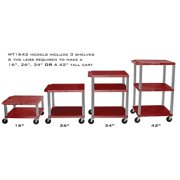 H. Wilson Adjustable-Height Open Shelf Tuffy Cart Burgundy and Nickel Small-Large