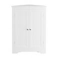 thumbnail image 6 of Yoneston Floor Corner Cabinet with 2 Doors and Adjustable Shelves, Freestanding Narrow Cabinet Organizer for Bathroom Kitchen Living Room Bedroom, White, 6 of 10