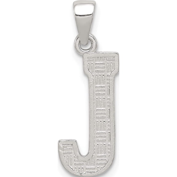 Sterling Silver Letter J Initial Pendant Made In United States qc2762j