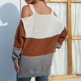thumbnail image 5 of LYXSSBYX Women Fall Sweaters Dress for Women 2022 Hot Sale Clearance Women Casual Fashion Color Matching Pullover Long Sleeve Squard-Neck Sweater, 5 of 6
