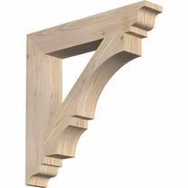 Ekena Millwork 3 1/2"W x 18"D x 18"H Balboa Traditional Smooth Bracket, Douglas Fir