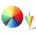 thumbnail image 5 of Zootealy Colorful Rainbow Long Handle Automatic Umbrella with 16 Ribs, 55cm/21.7in Single Stick, Impact Cloth, Rainbow Color, 5 of 5