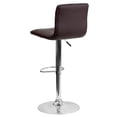 thumbnail image 3 of Pemberly Row Tabouret de Bar Rayé 25 Pouces à 33 Pouces en Brun avec Base en Chrome, 3 of 5