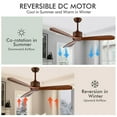 thumbnail image 6 of Resenkos Fans,Blow Cold Air, 52 Inch Modern Ceiling Fan Indoor Outdoor Brushed Nickel Finish with Remote, 6 of 6