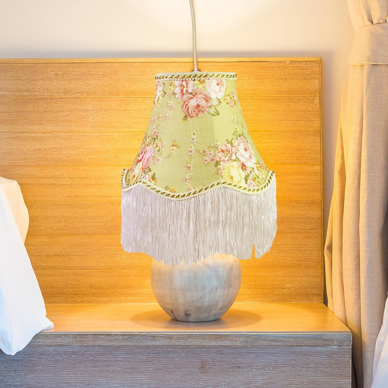 BELOVING European Lampshade Replacement Fringe Lamp Shade for Home Bedroom Restaurant Green