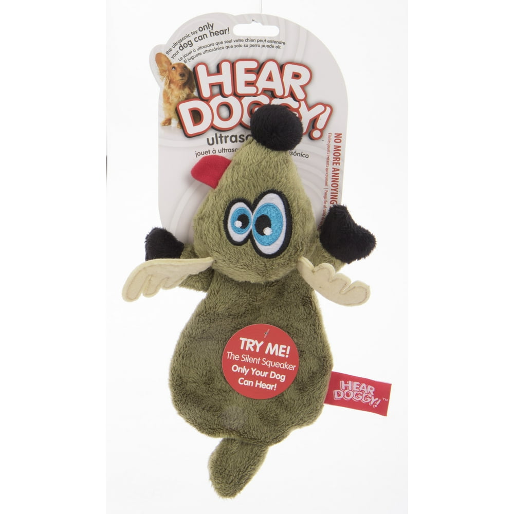 HEAR DOGGY!® Flattie Deer with Silent Squeak Technology? Plush Dog Toy