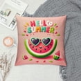 thumbnail image 2 of GOSMITH  Summer Pillow Covers Hello Summer Vibes with Watermelon Pineapple Bicycle Tropical Flowers Palm Leaves Lemon Farmhouse Beach Outdoor Decorations Throw Pillow Cases, 2 of 5