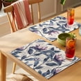 thumbnail image 4 of Spring Flower Placemats Set of 2, Watercolor Purple Pink Floral Black Leaf Linen Texture Non-Slip Place Mats Washable Table Mats for Kitchen Dining Table Decorations Indoor/Outdoor, 4 of 9