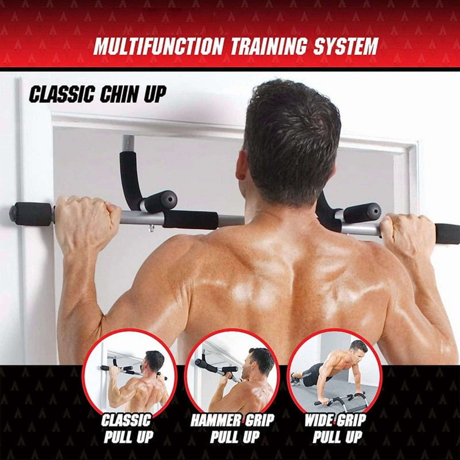Wall Mounted Pull Up Bar - Chin Up Bar for Doorway, Multi-Gym Home Fitness Equipment with Enhanced Door Frame Protection,1 * Chin Up Bar
