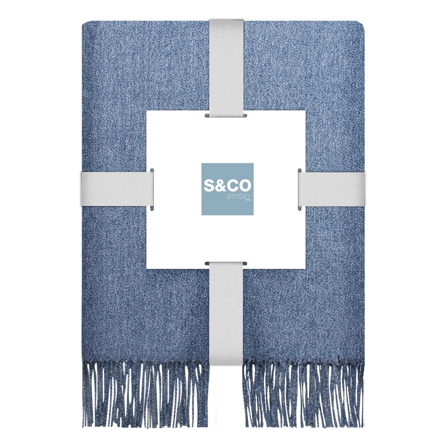 Faux Cashmere Throw Navy