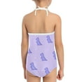 thumbnail image 5 of FOR U DESIGNS Soft Purple Sleeveless Swimsuit for Girls Cute Dinosaur Summer Beach Pool Swimwear Adjustable Strap Bathing Suit for Kids Teens 7-8, 5 of 6