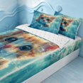 thumbnail image 2 of Erosebridal Marine Cat Zipper Twin Comforter Sets with Fitted Sheet and 2 Pillowcases, Cute Animal Zipper Bedding Set, Reversible, 2 of 7