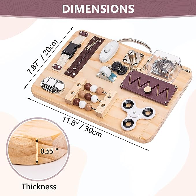 Dementia Fidget Activity Board For Seniors - Sensory Busy Board For Alzheimer's, Autism, Anxiety Relief
