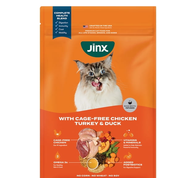 Jinx Cage-Free Chicken, Turkey, Duck Dry Cat Food, 14 lb Bag