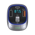 thumbnail image 2 of Coche Bluetooth, [Cargador rápido PD de 30 W+QC 3.0] [Micrófono dual y refuerzo de graves más fuerte] Transmisor FM Bluetooth 5.0 con retroiluminación de 8 colores y soporte U Dis, 2 of 5