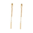 thumbnail image 3 of HINTRMENT 1 Pair Golden Tassel Earrings Copper Minimalist Long Dangle Chain Design For Party, 3 of 8