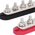 thumbnail image 4 of Lot de 2 blocs de distribution d'alimentation M8 300 A 12-48 V, barre omnibus en laiton et acier inoxydable, pour voiture, bateau, marine, 4 of 4