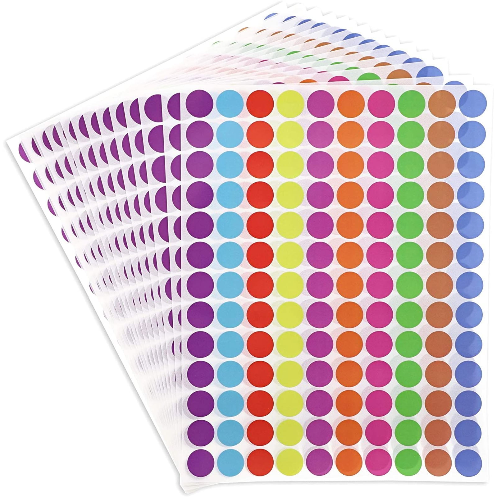 Juvale Color Coding Sticker Dots 0.25 Inch 10 Colors 1200 Count