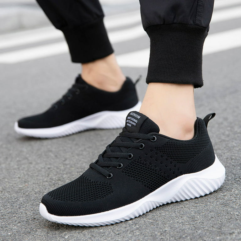 Sneakers For Men Casual Shoes Fashion Men Mesh Casual Sport Shoes Lace-Up  Breathable Soft Bottom Sneakers 