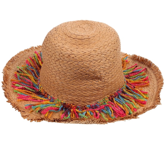 LEORX 1Pc Mens Beach Hat Adjustable Sun Hat Straw Braid Sun Block for Fishing