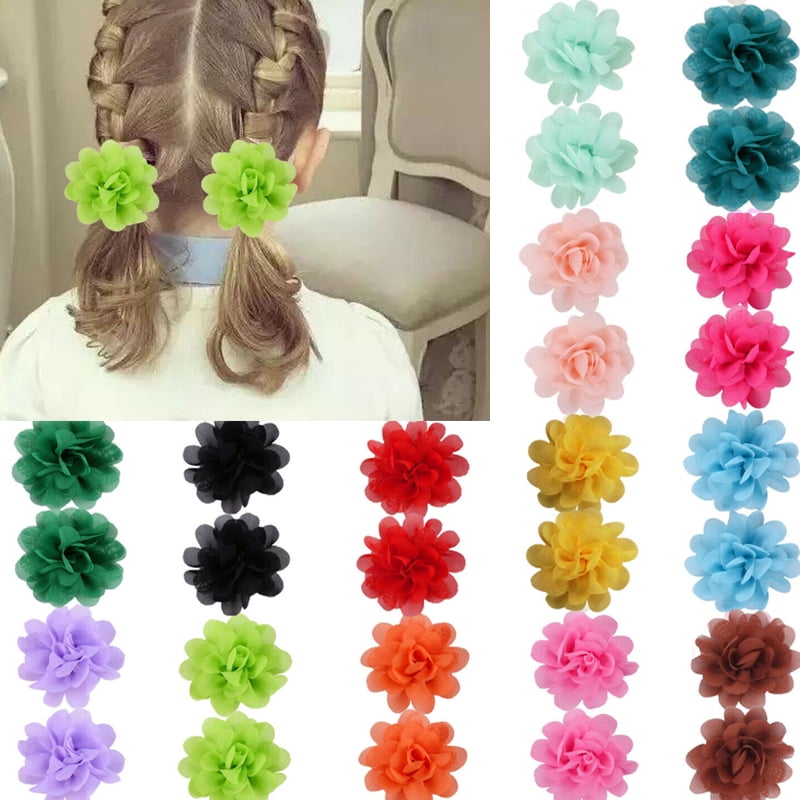 20pcs Fashion Kids Baby Girls Children Toddler Flowers Hair Decor Bow Hairpin UK 